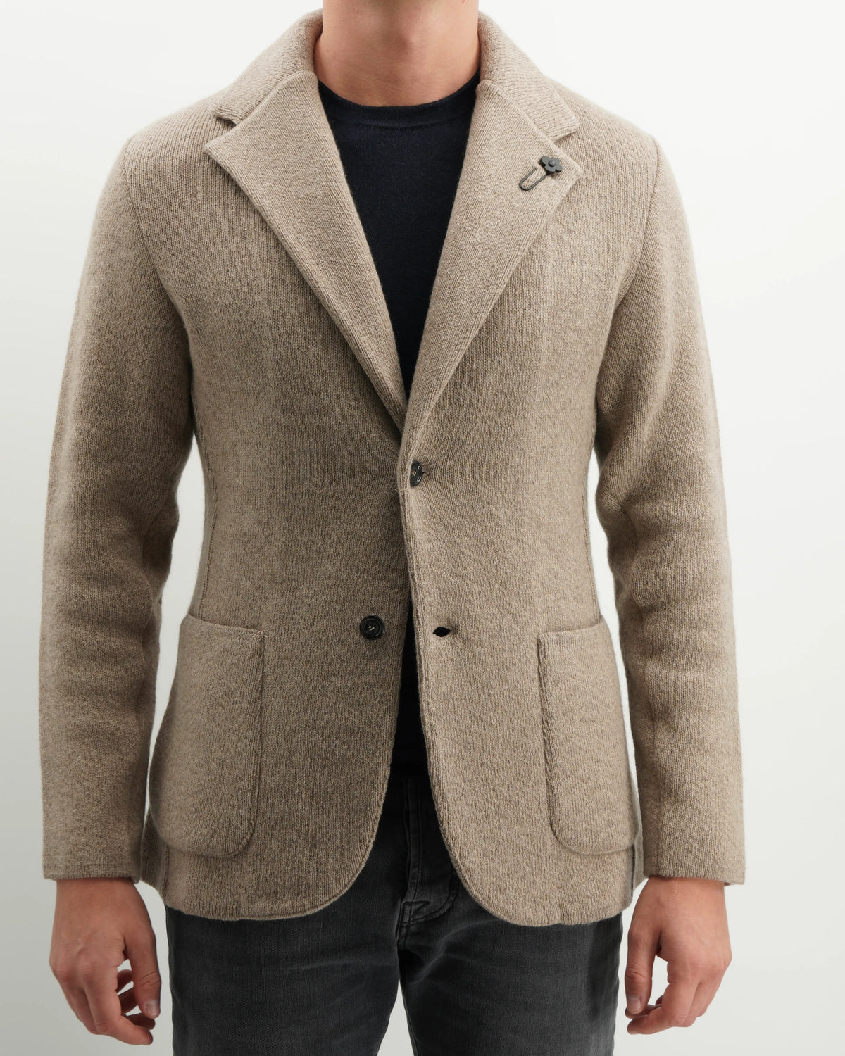 Lardini Knitted Jacket Pure Cashmere Beige