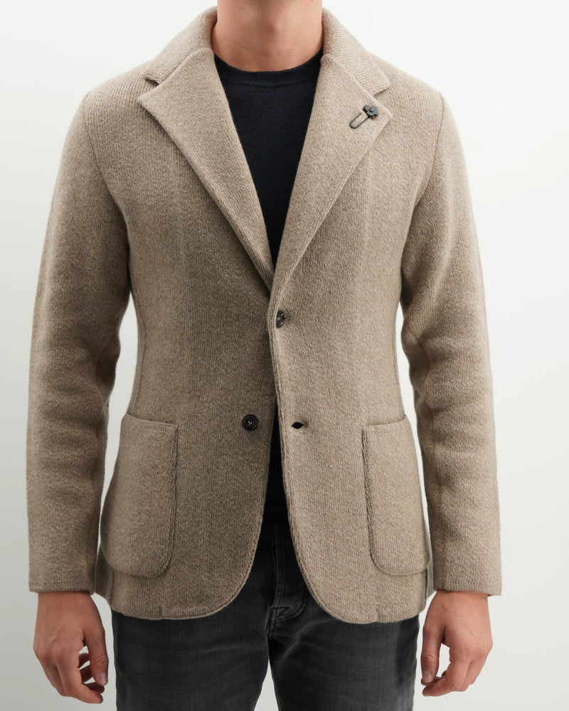 Lardini Knitted Jacket Pure Cashmere Beige