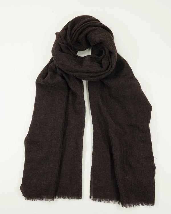 Gran Sasso Scarf Pure Cashmere Dark Brown