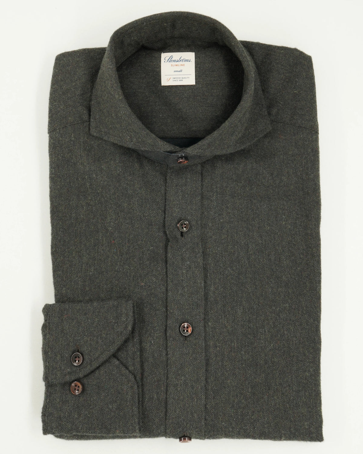 Stenströms Shirt Cotton Flannel Dark Green