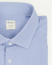 Stenströms Shirt Pattern Stretch Blue
