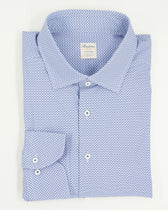 Stenströms Shirt Pattern Stretch Blue