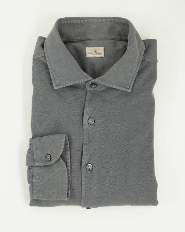 Sonrisa Shirt Washed Cotton Piquet Grey