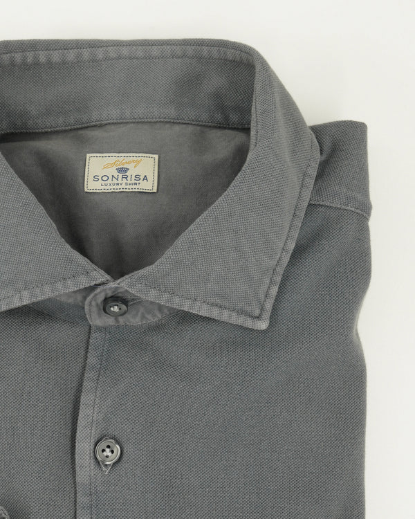 Sonrisa Shirt Washed Cotton Piquet Grey