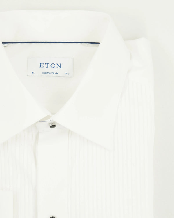Eton Shirt Tuxedo Pleated Contemporary White