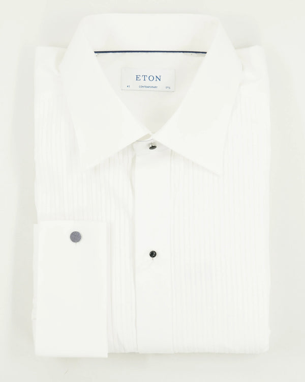 Eton Shirt Tuxedo Pleated Contemporary White