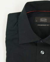 Eton Shirt Signature Twill Red Collar Contemporary Black