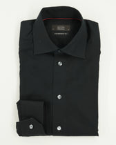 Eton Shirt Signature Twill Red Collar Contemporary Black