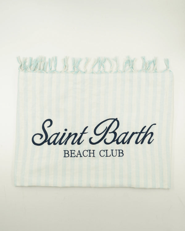MC2 Beach Towel Striped Light Blue Off White