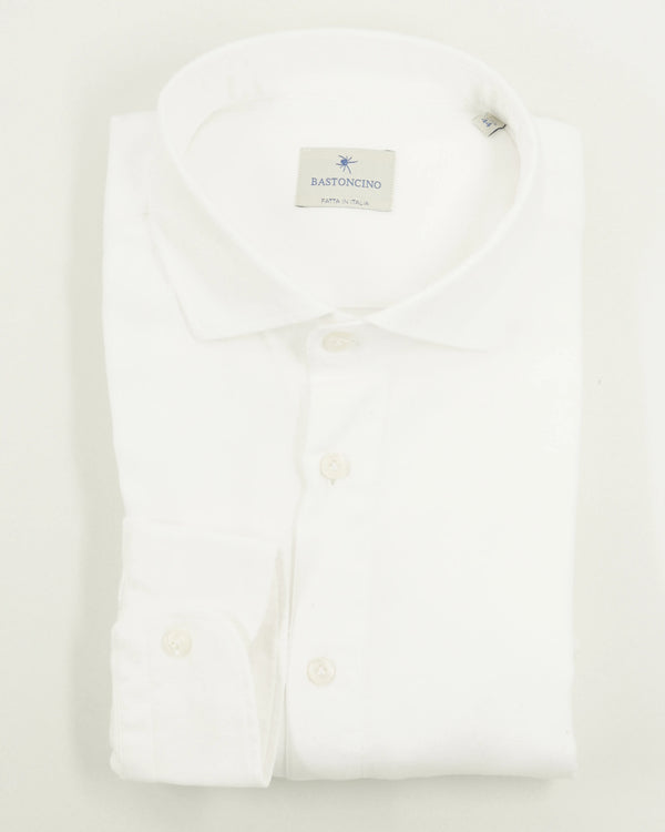 Bastoncino Shirt Textured Cotton White