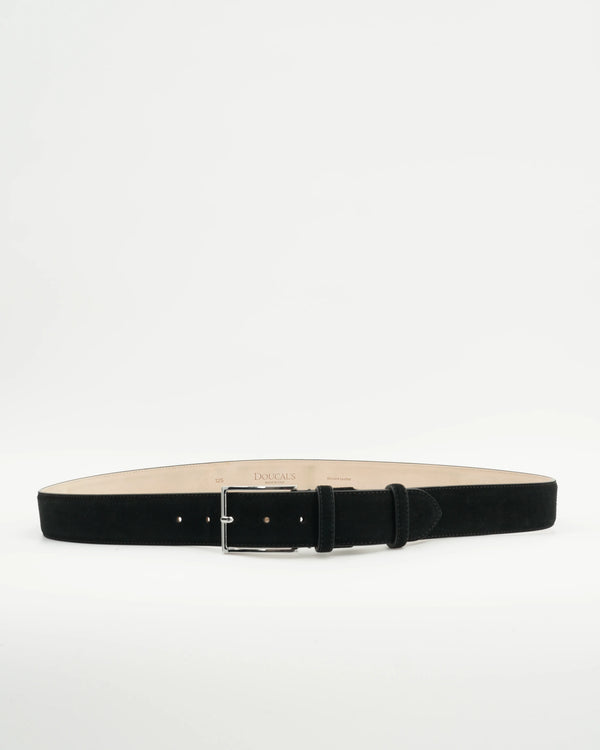 Doucals Belt Adjustable Soft Suede Black