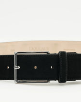 Doucals Belt Adjustable Soft Suede Black