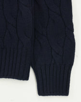 Gran Sasso Turtleneck Cable Wool Cashmere Navy