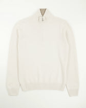 Gran Sasso Half Zip Wool Cashmere Light Beige