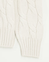 Gran Sasso Turtleneck Cable Wool Cashmere Light Beige