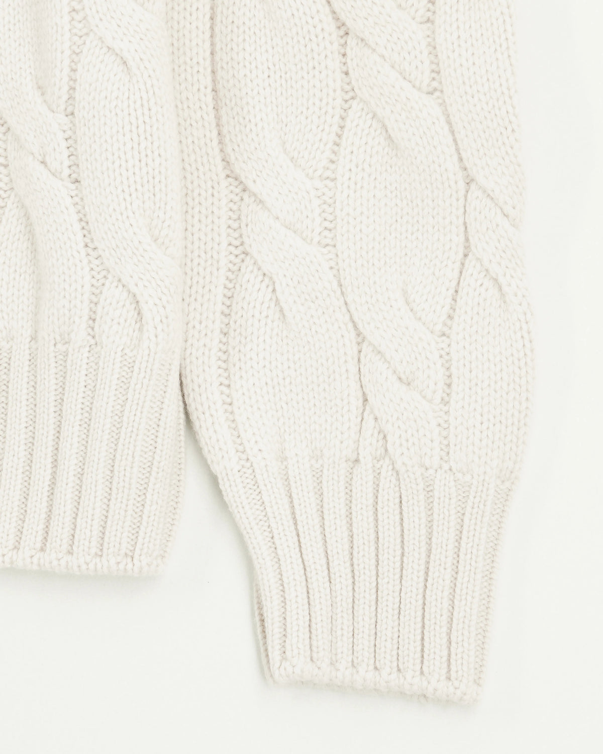 Gran Sasso Turtleneck Cable Wool Cashmere Light Beige