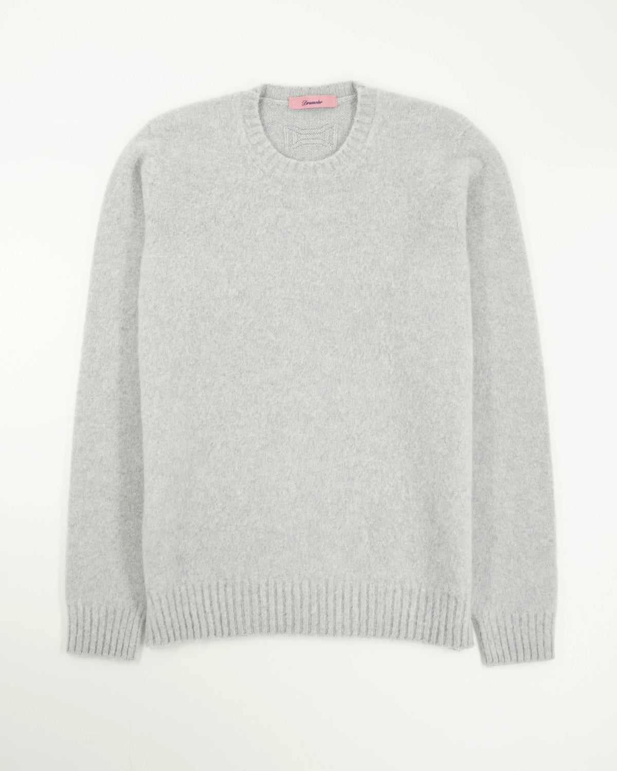 Drumohr Crewneck Brushed Lambswool Light Grey