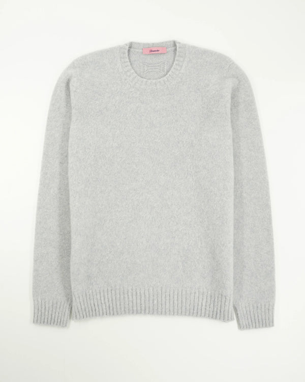 Drumohr Crewneck Brushed Lambswool Light Grey