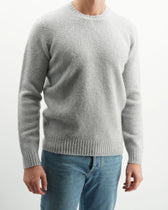 Drumohr Crewneck Brushed Lambswool Light Grey