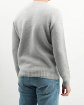 Drumohr Crewneck Brushed Lambswool Light Grey