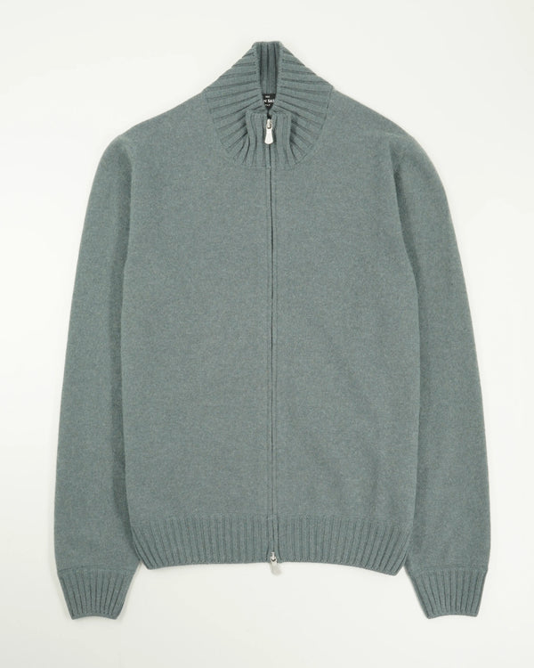 Gran Sasso Full Zip Felted Cashmere Green
