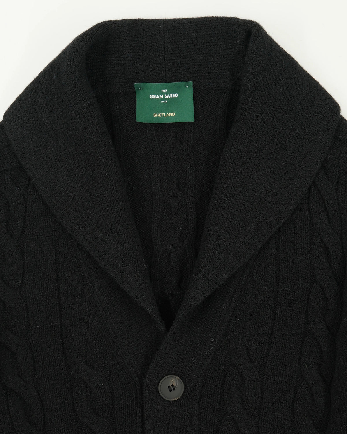 Gran Sasso Shawl Cardigan Shetland Black