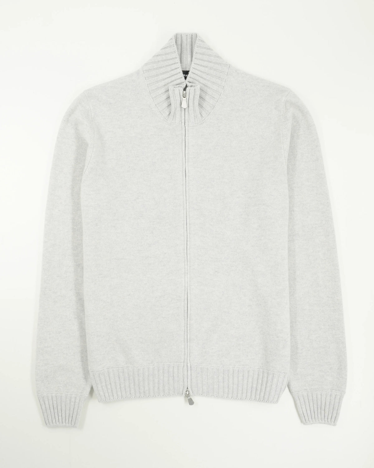 Gran Sasso Full Zip Felted Cashmere Light Grey