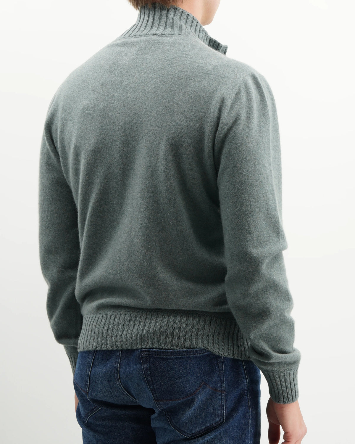Gran Sasso Full Zip Felted Cashmere Green