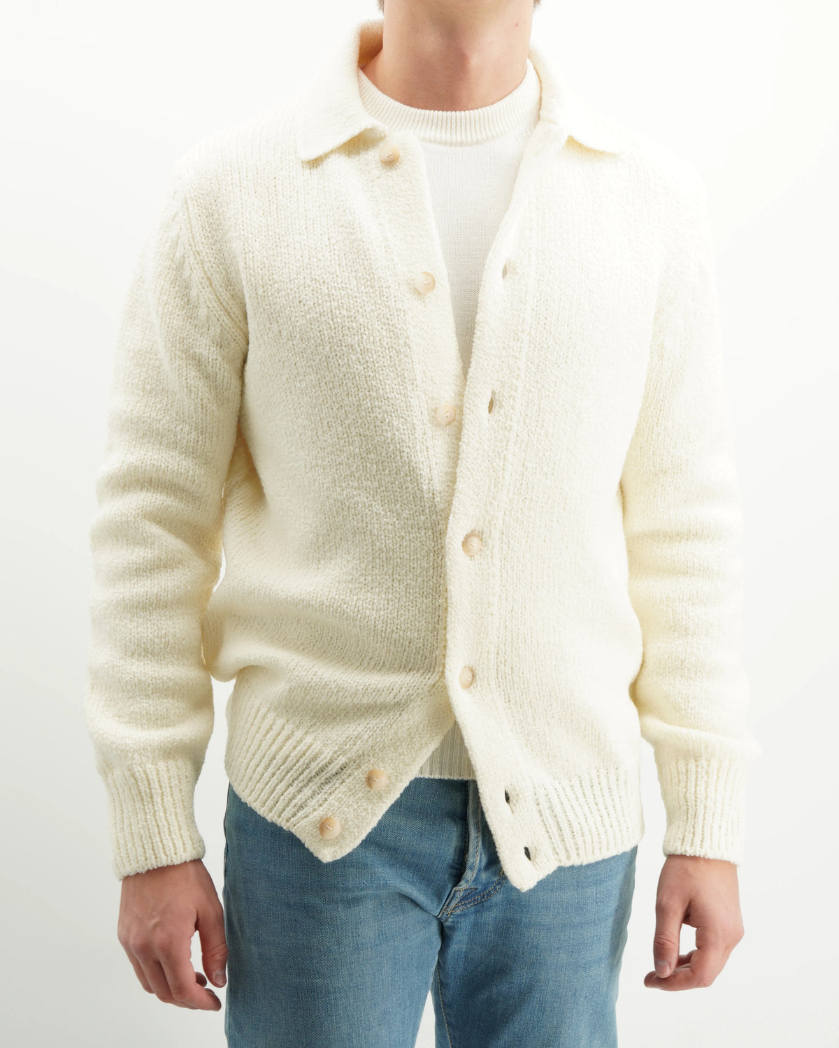 Gran Sasso Cardigan Chunky Knit Cream