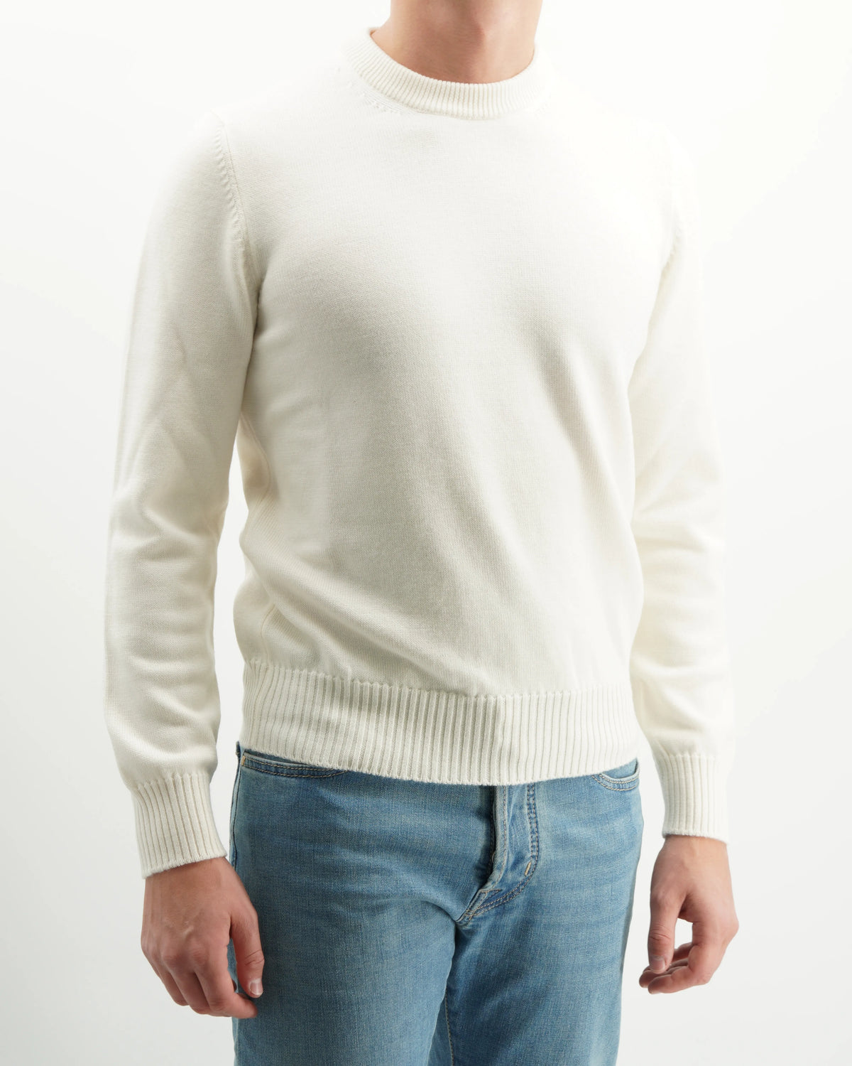 Gran Sasso Crewneck 10 Gauge Merino Cream