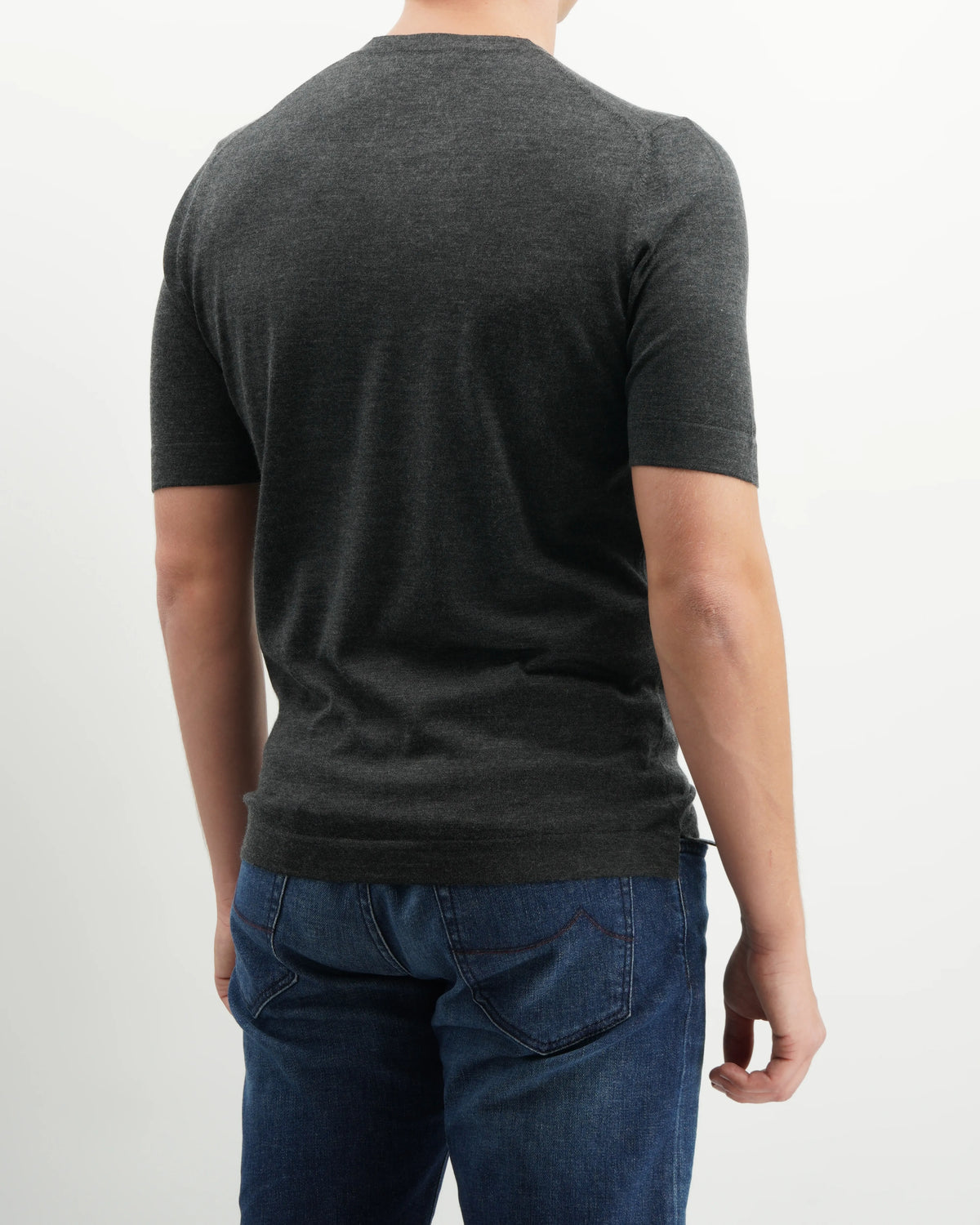 Gran Sasso Knitted T-Shirt Cashmere Silk Grey