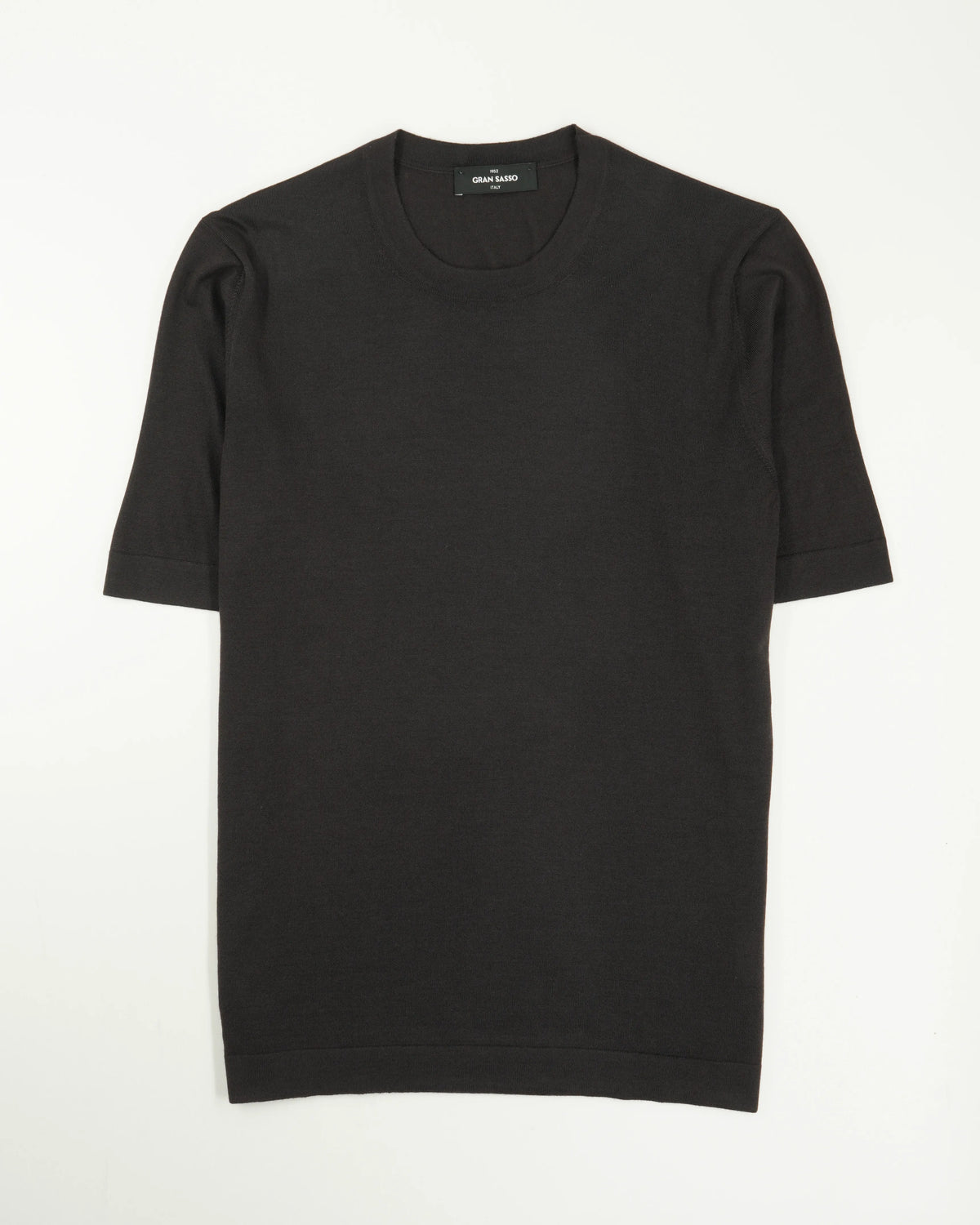 Gran Sasso Knitted T-Shirt Cashmere Silk Dark Brown