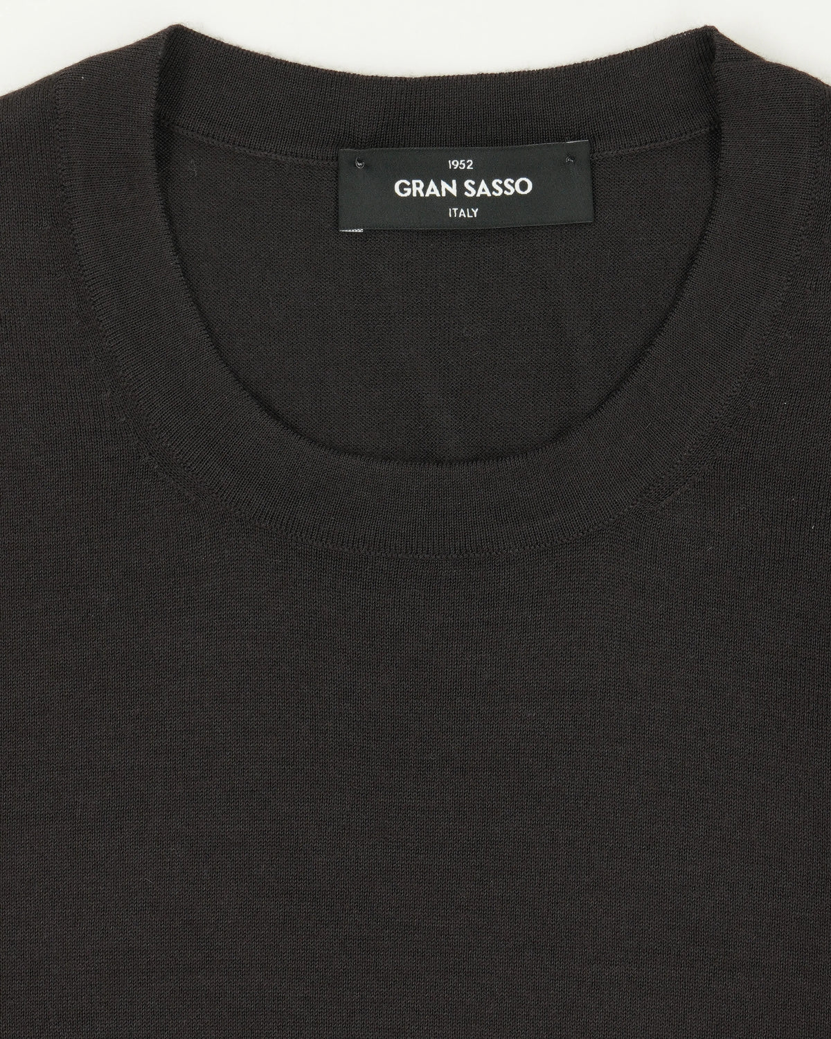 Gran Sasso Knitted T-Shirt Cashmere Silk Dark Brown