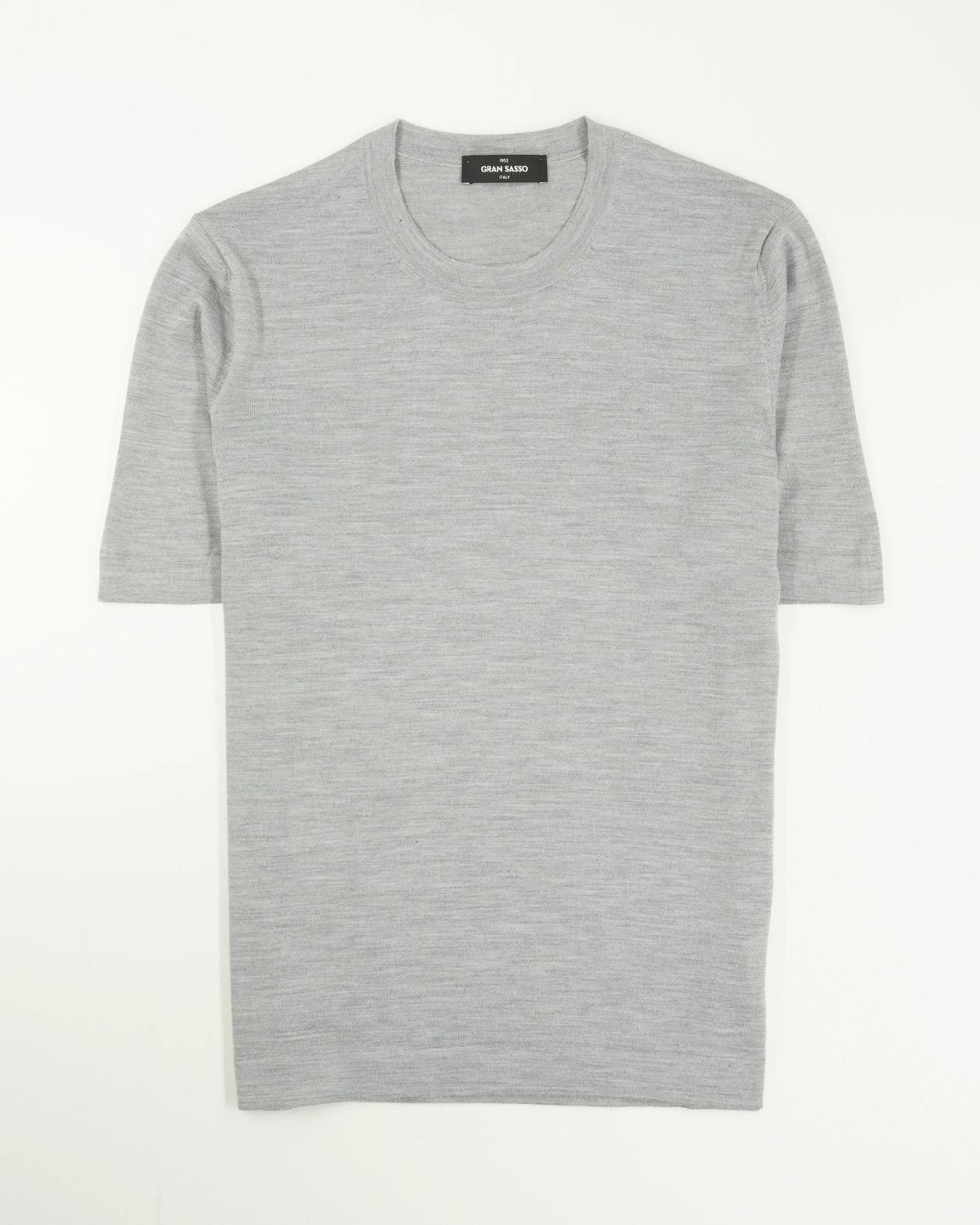 Gran Sasso Knitted T-Shirt Cashmere Silk Light Grey