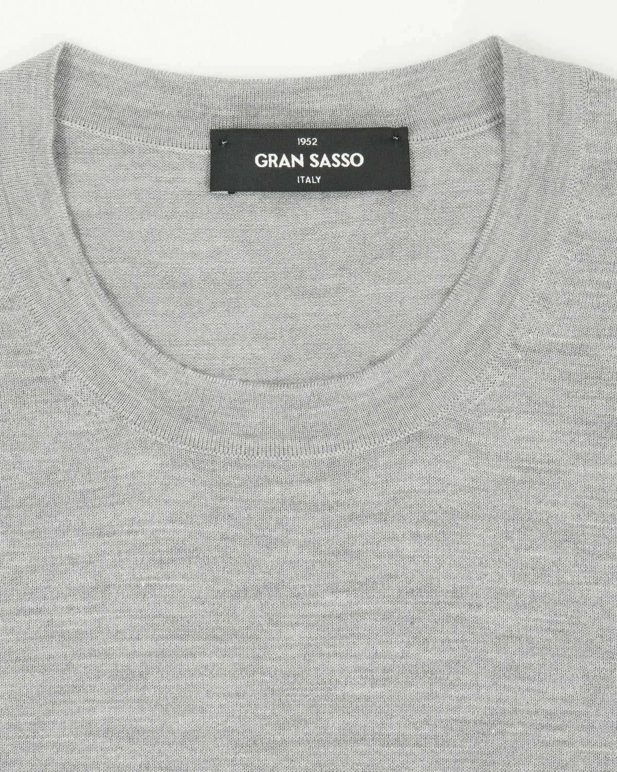 Gran Sasso Knitted T-Shirt Cashmere Silk Light Grey