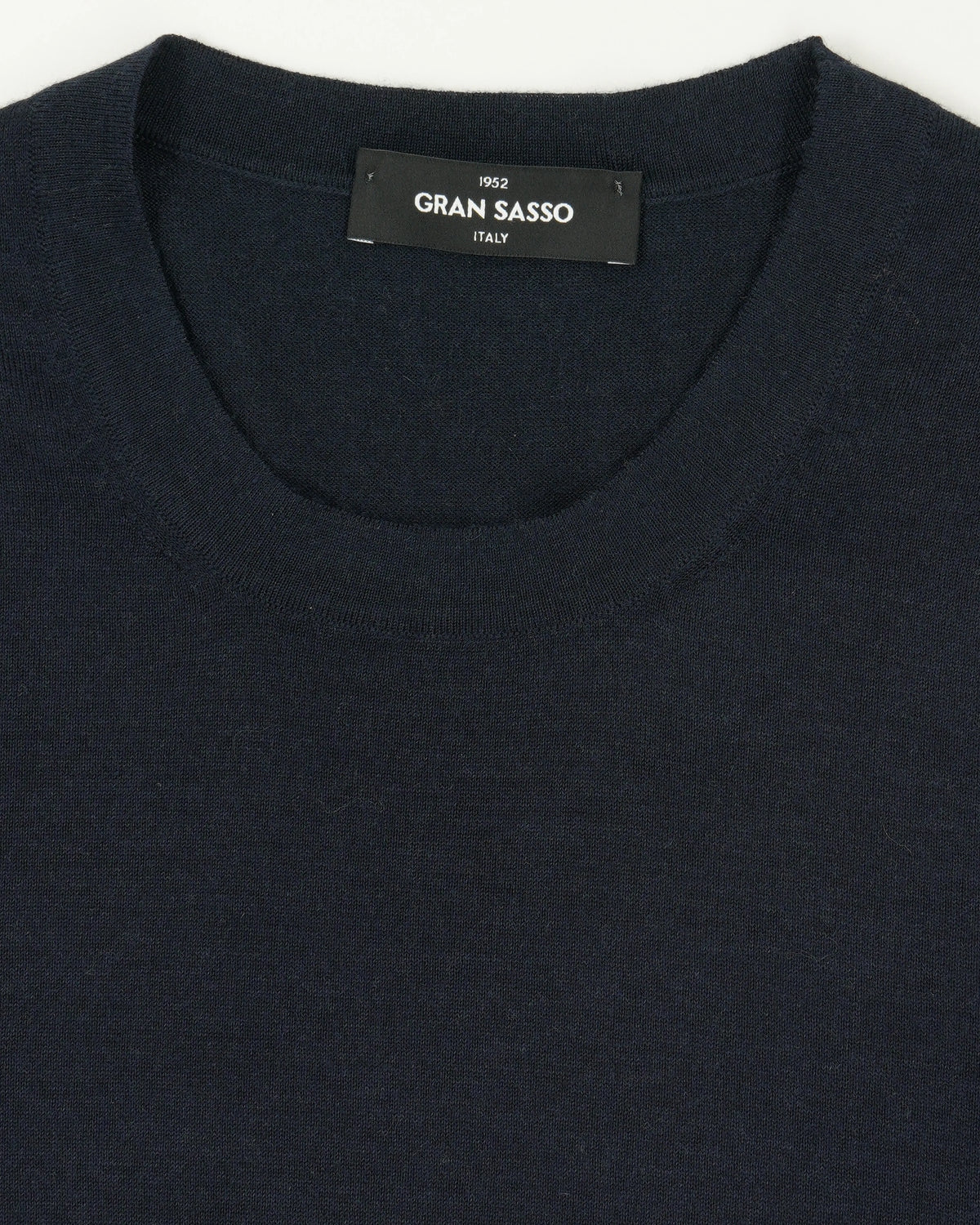 Gran Sasso Knitted T-Shirt Cashmere Silk Navy