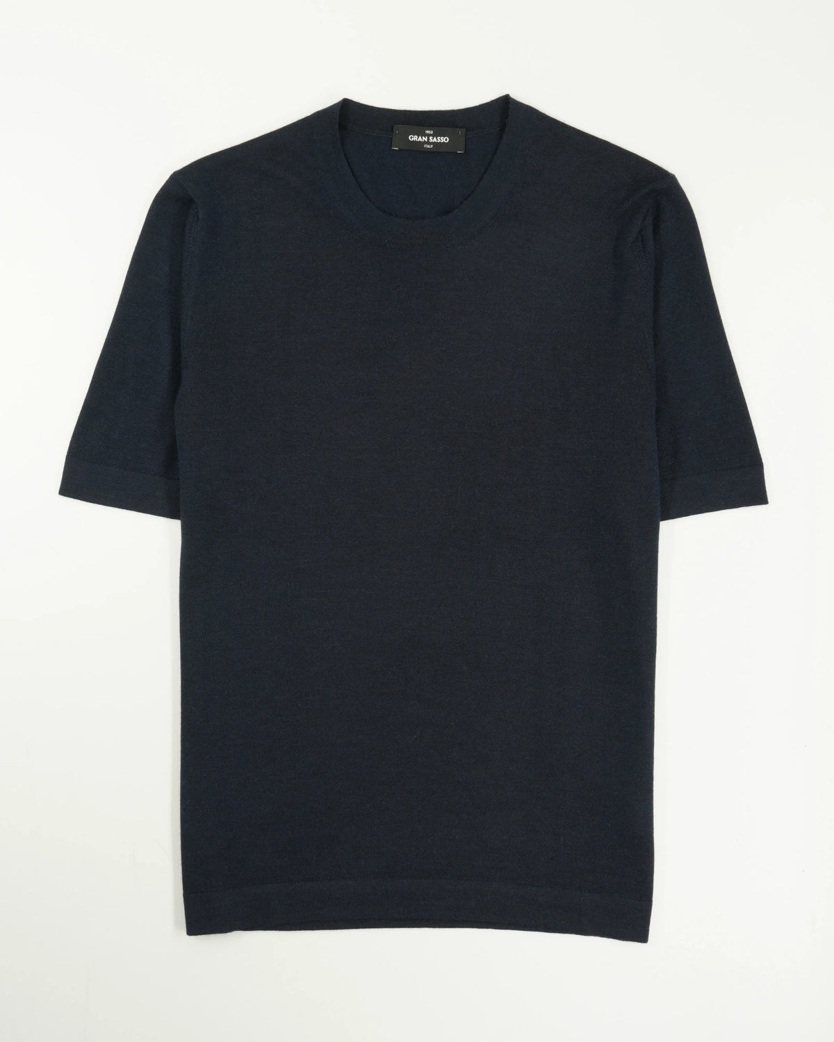 Gran Sasso Knitted T-Shirt Cashmere Silk Navy