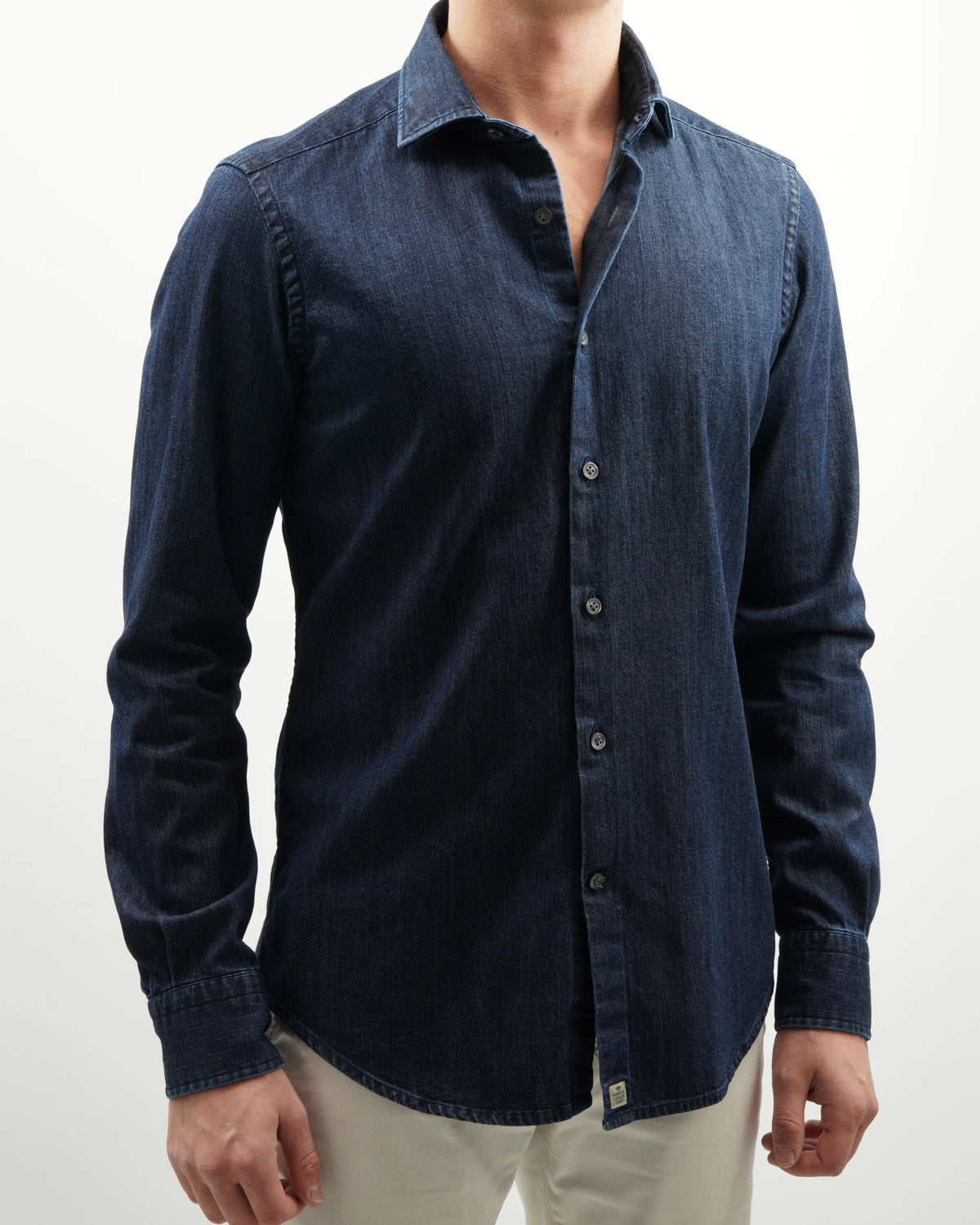 Sonrisa Shirt Denim Pure Cotton Dark Blue