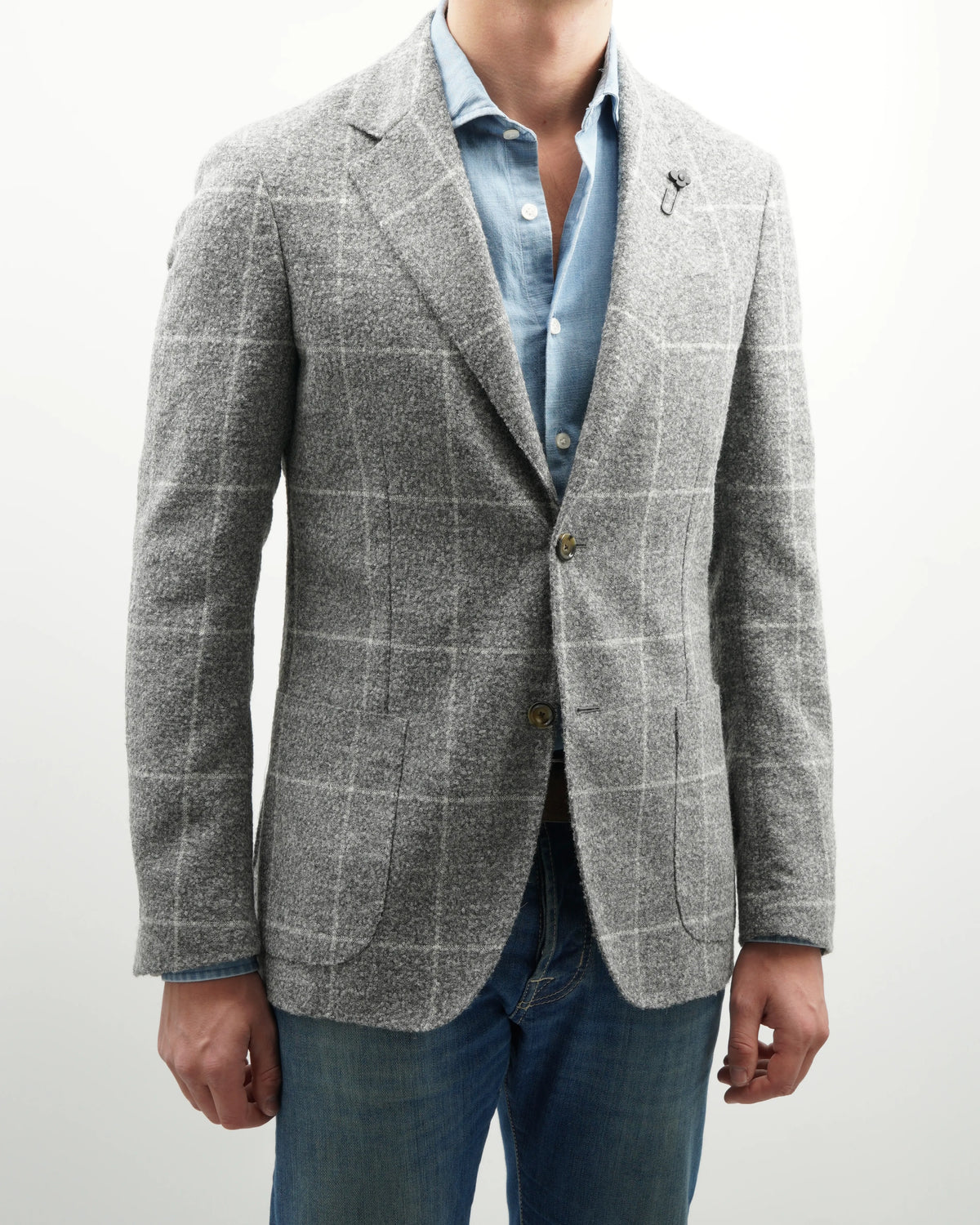 Lardini Jacket Roma Windowpane Grey
