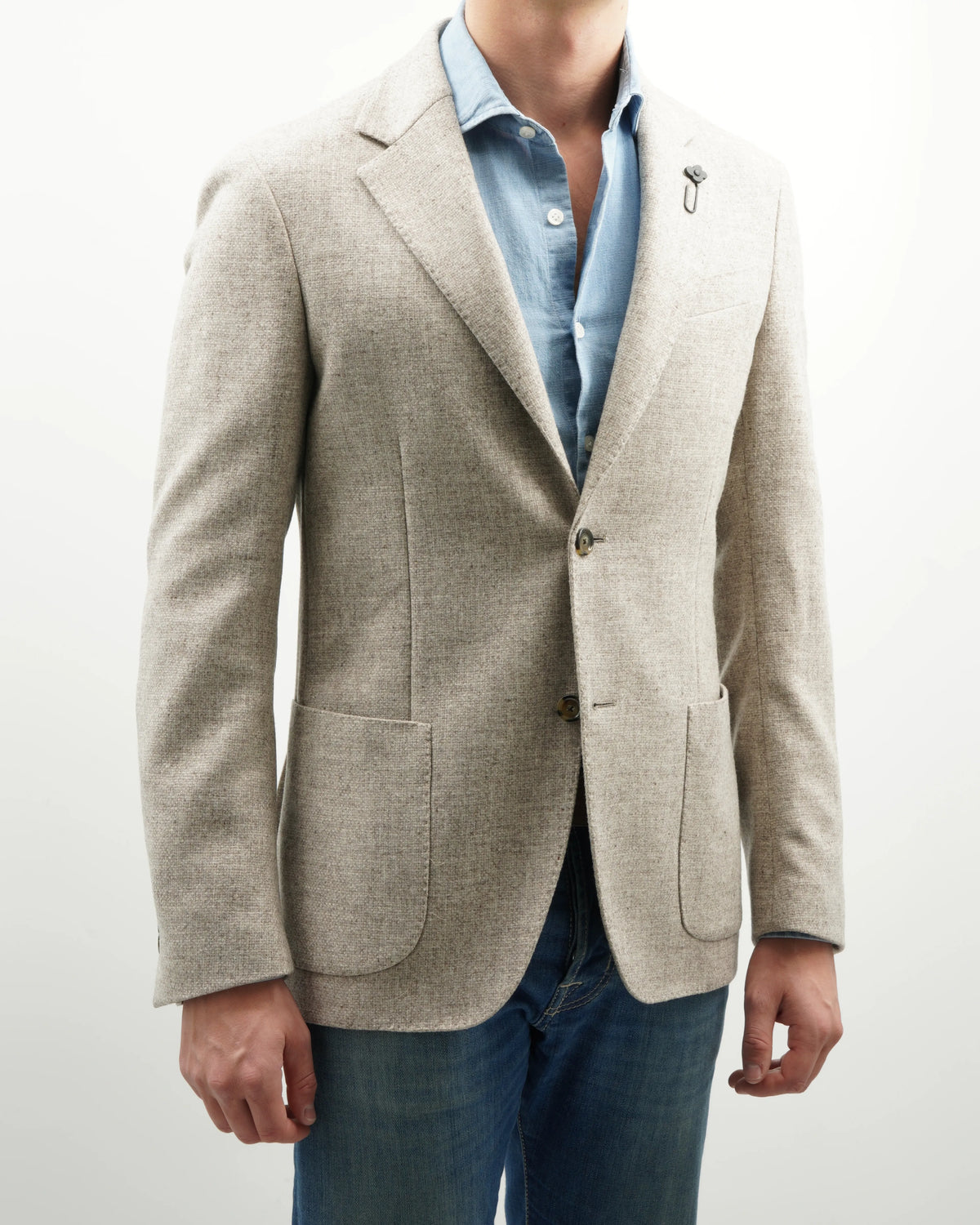 Lardini Jacket Roma Pure Virgin Wool Light Beige