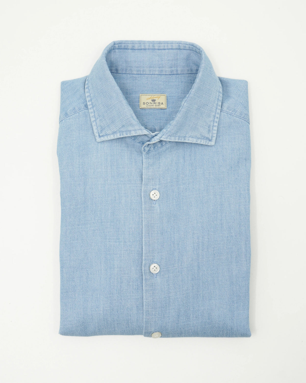 Sonrisa Shirt Denim Pure Cotton Light Blue