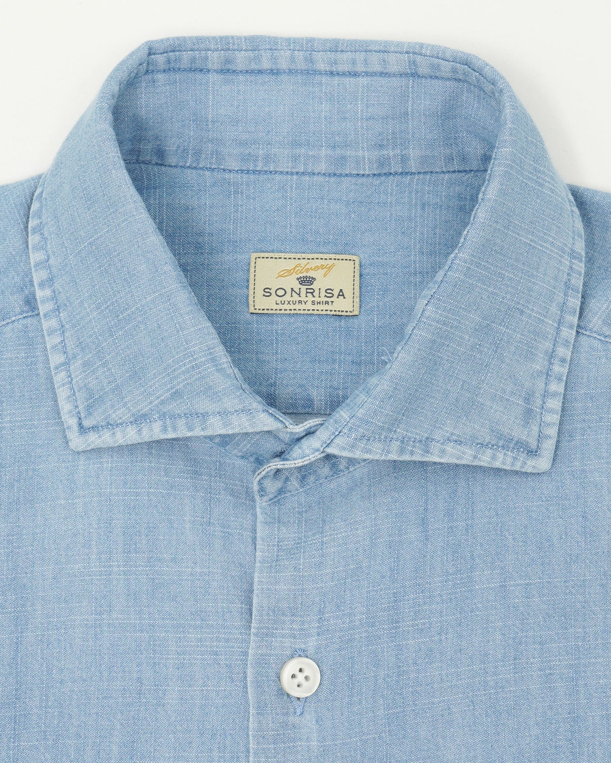 Sonrisa Shirt Denim Pure Cotton Light Blue