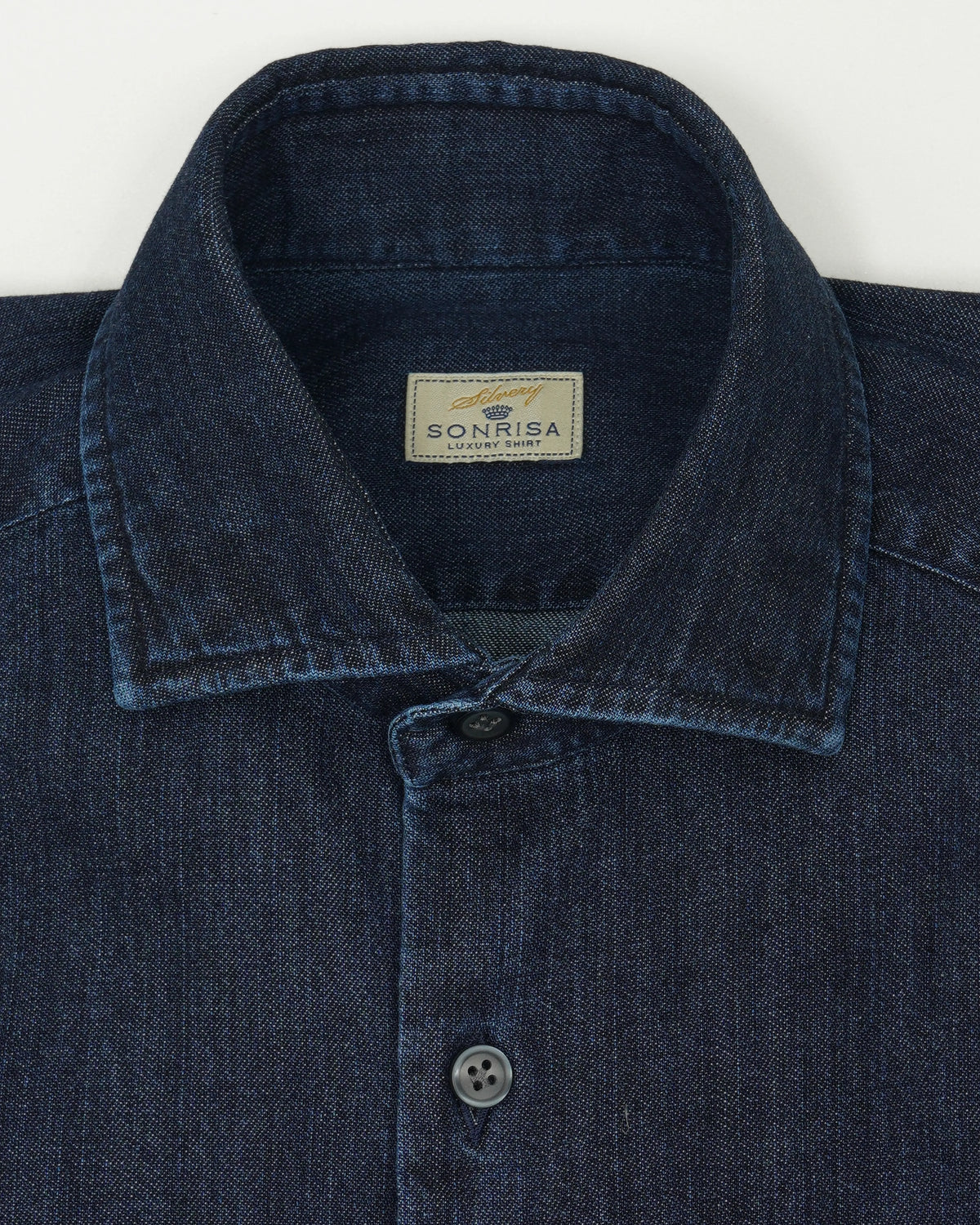 Sonrisa Shirt Denim Pure Cotton Dark Blue