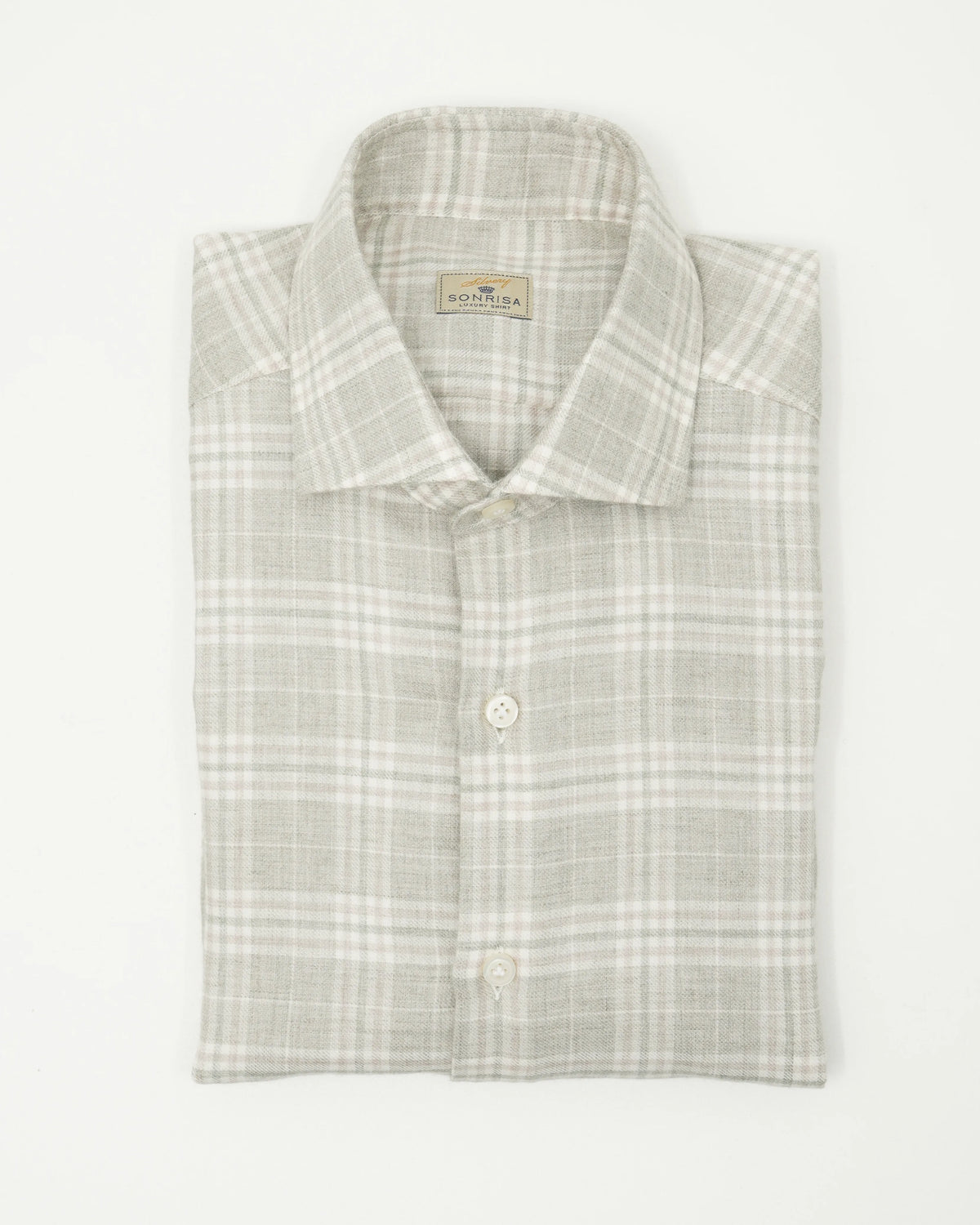 Sonrisa Shirt Fine Flannel Check Green Grey