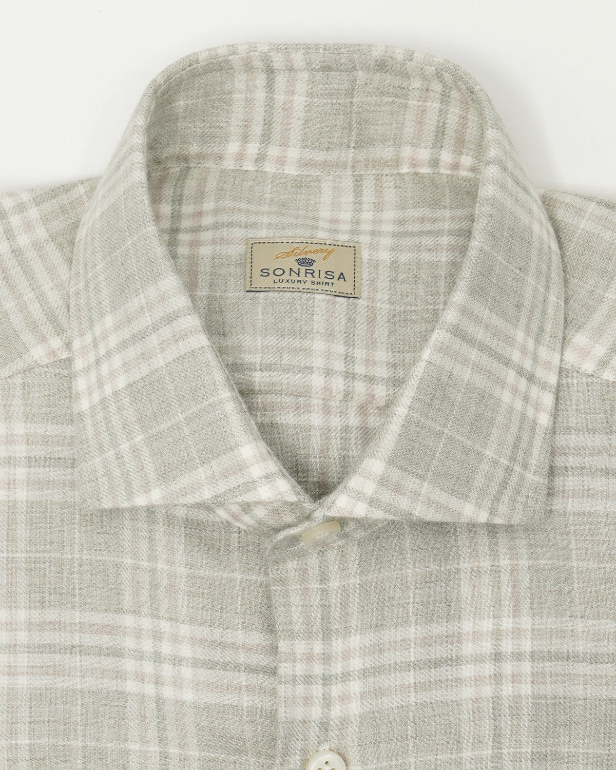 Sonrisa Shirt Fine Flannel Check Green Grey