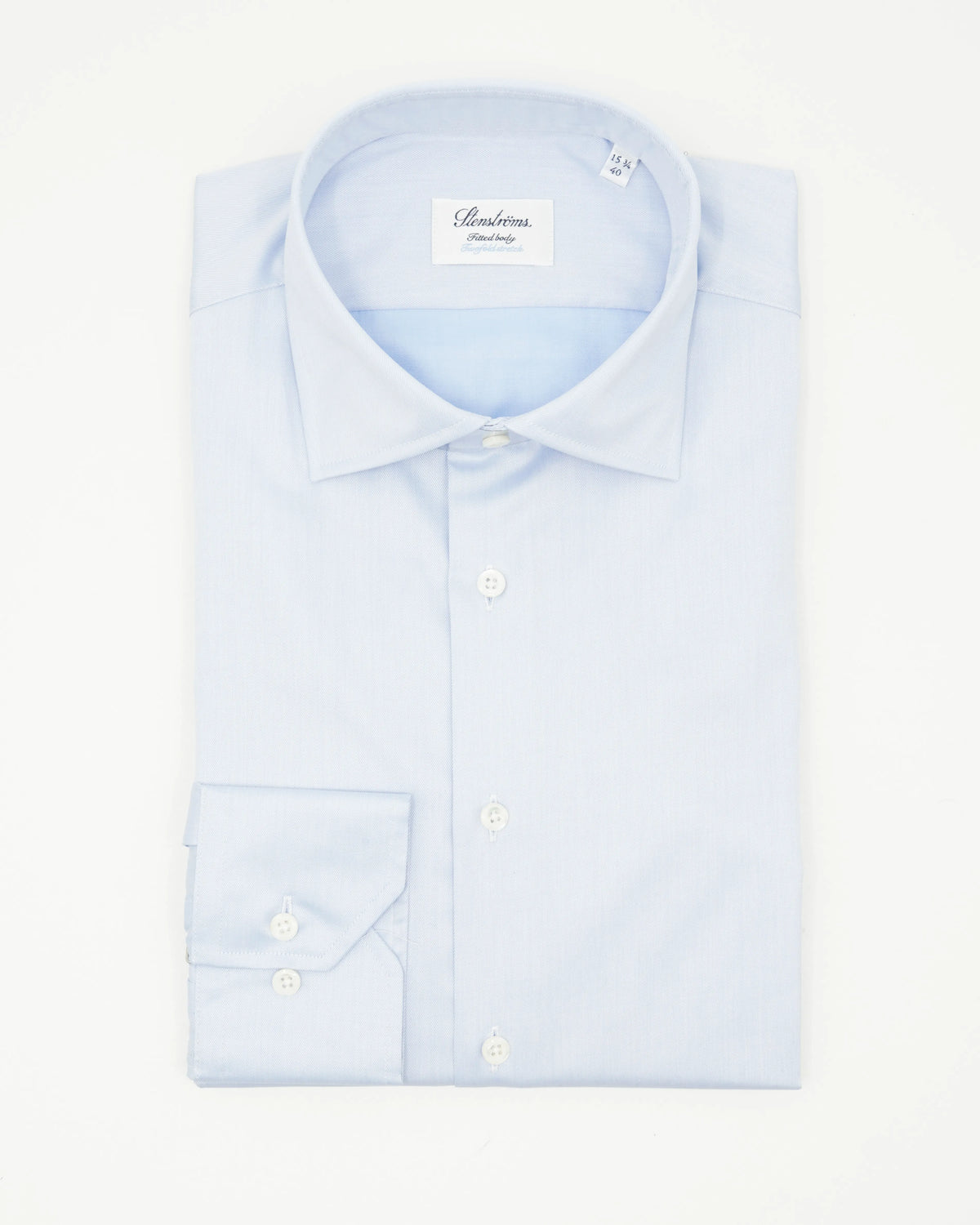 Stenströms Shirt Signature Twofold Cotton Regular Fit Light Blue