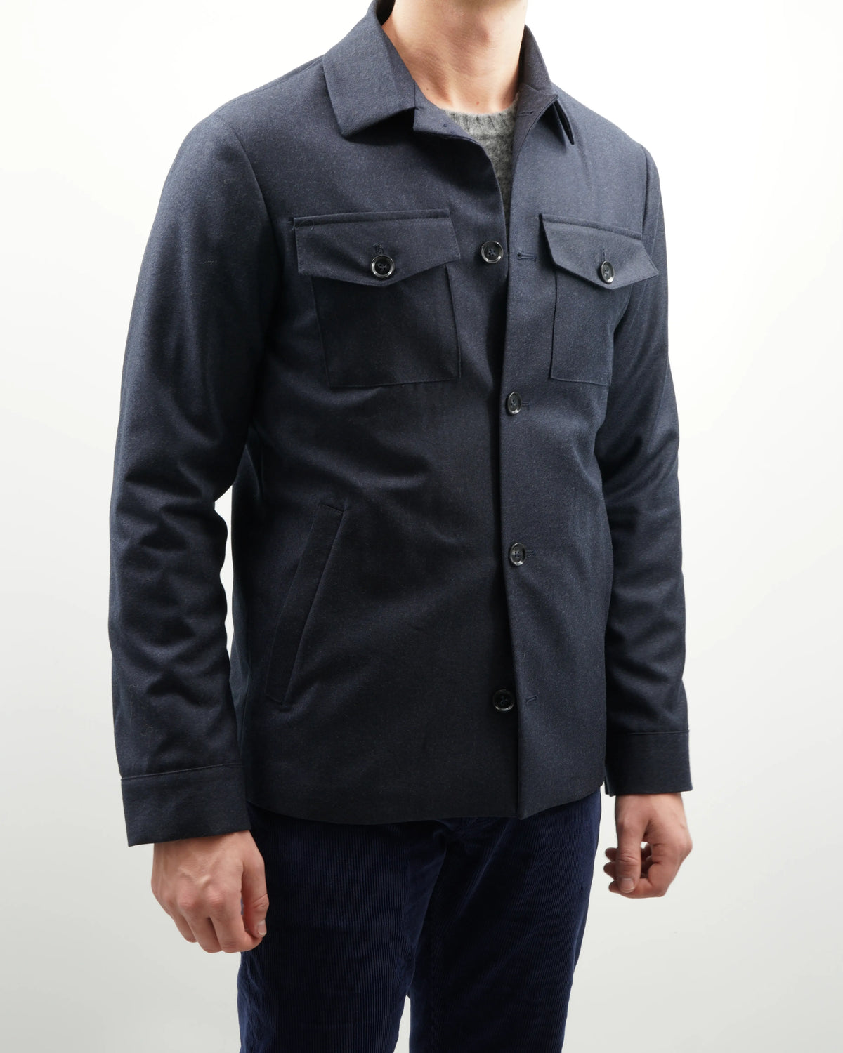 Studio 73 Overshirt Pure Virgin Wool Navy