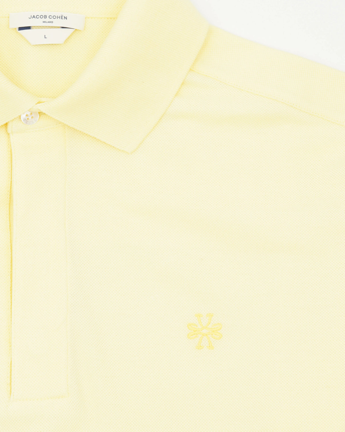 Jacob Cohen Polo Shirt Garment Dyed Cotton Light Yellow