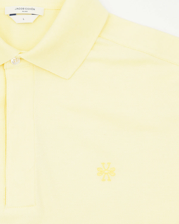Jacob Cohen Polo Shirt Garment Dyed Cotton Light Yellow