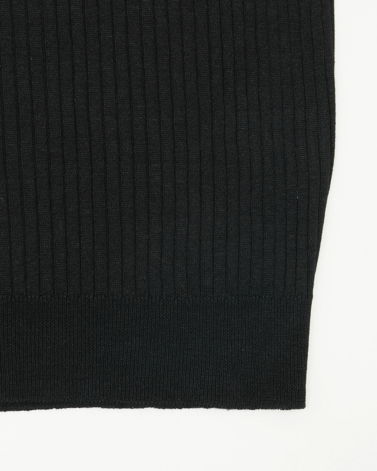 Gran Sasso Polo Shirt Linen Cotton Ribbed Black